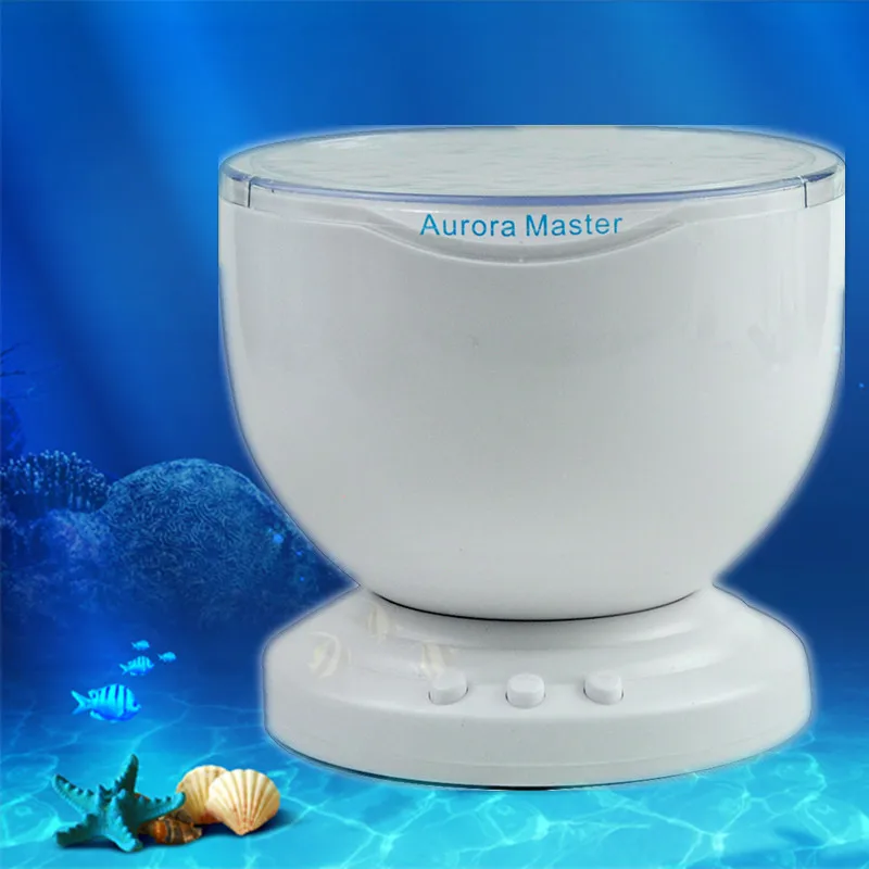 

1X Ocean Wave Night Light Projector and Music Player with Mini Speaker White/Multicolor Night Lamp for Children Birthday Gift