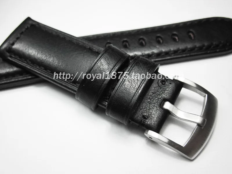 

Handmade Men's Strap 22mm 24mm 26mm Vintage Black Leather Watch Strap Watch Accessories Watchband For Panerai Breitling Seiko