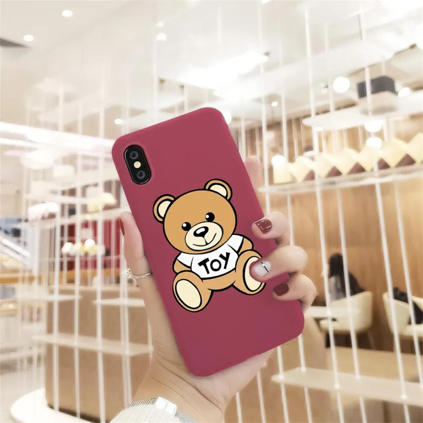 

Luxury Italy brand moschin cover case for iphone 6 plus 7 7plus 8 8plus X XR XS MAX Cute Bear phone cases for iphone 7 8 6S PLUS