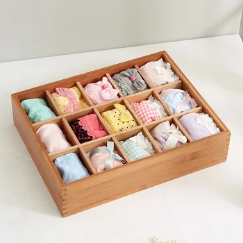 

Bamboo socks underwear storage box desktop finishing box home wardrobe drawer compartment storage box wx10291612