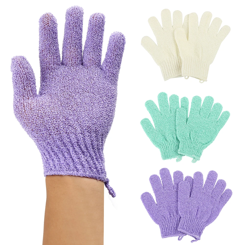 1 Pair Shower Bath Gloves Exfoliating Wash Skin Spa Massage Scrub Body