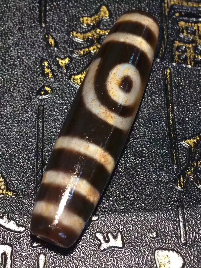 

181005-3 Magic 2 eyes Tibetan Dzi Bead Cinnabar Agate Totem dZi Bead Amulet AAAAA Men& Women Pendant Bead Free Shipping