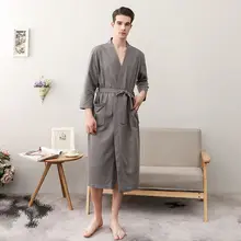 New Men Night Robe Kimono Bathrobe For Male Casual Home Wear Waffle Robes Summer Thin Dressing Gown Sleepwear Home Robes New Men Night Robe Kimono Bathrobe For Male Casual Home Wear Waffle Robes Summer Thin Dressing Gown Sleepwear Home Robes