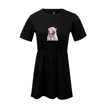 

Ariana Grande Fashion print Summer Dress Popular Street cool Casual kpop comfortable A Line Street Round collar Beautiful Dress