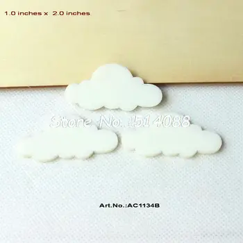 

(24pcs/lot) 50mm Acrylic Cloud Brooches (NO Pin) Cutout White Cloud Ornaments 2 inches -AC1134B