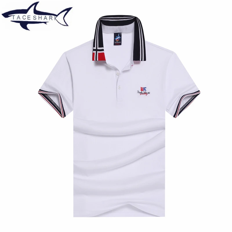 Модная мужская однотонная хлопковая дышащая деловая рубашка поло camisa polo Tace& Shark polo, Мужская брендовая рубашка polo masculina