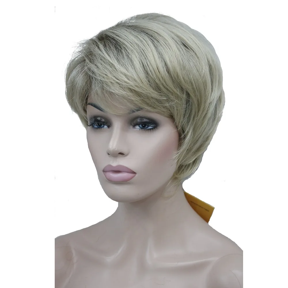 StrongBeauty женские парики натуральный пушистый пепельный блонд короткие прямые