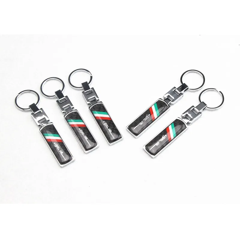 1pc Metal carbon fiber Car Logo Key Ring Keyring Keychain Key Chain