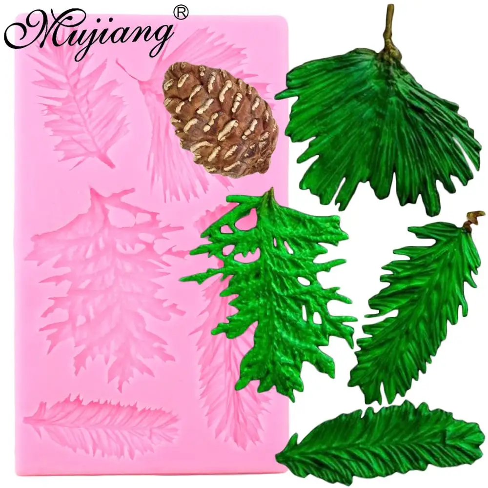 

Pine Branch Silicone Molds Pine Cone Nut Fondant Mold Christmas Cake Decorating Tools Fimo Clay Candy Chocolate Gumpaste Moulds