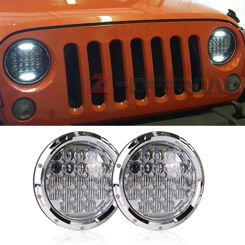 

For Land RoverRange Rover County Classic Sport Utility 4-Door chrome 7Inch LED daytime running light headlights replacement lamp