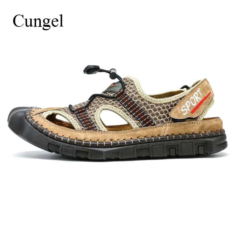 Cungel Summer Men Outdoor Sandals Trekking Hiking shoes Mountain Breathable Comfortable Beach Sandals Non-slip Climbing shoes