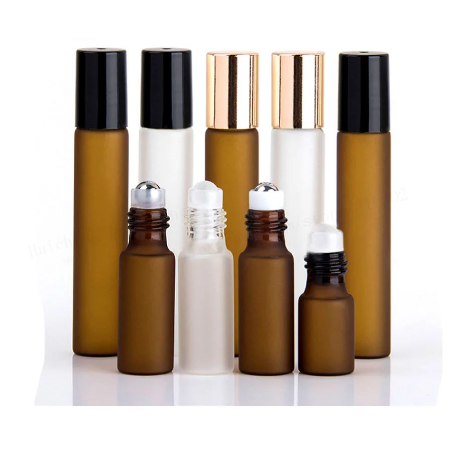 

50 x 3ml 5ml 10ml Empty Portabel Glass Roll On Roller Bottle for Essential Oils Refillable Perfume Deodorant Containers