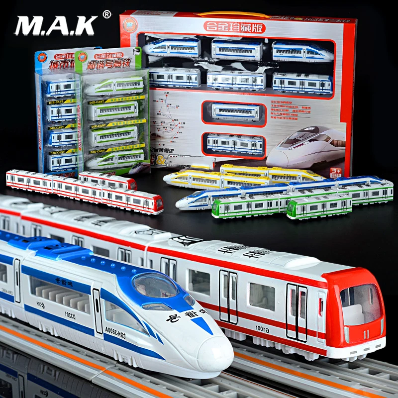 

Toys for Children 44cm Diecast Alloy Harmony High-speed rail subway model with Strong magnetic Pull Back car bus train model