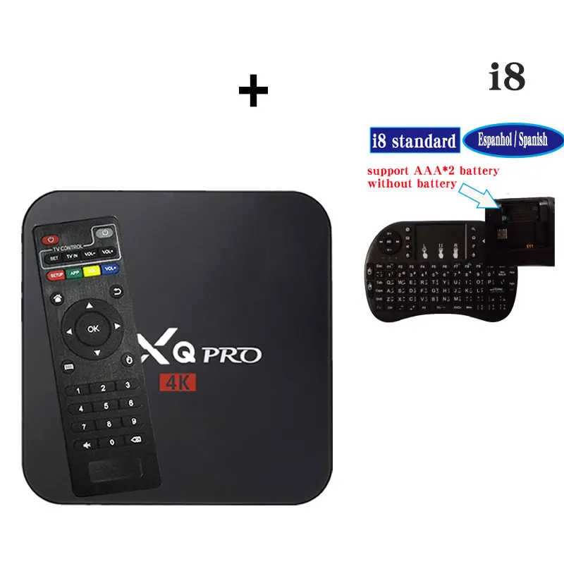 Android tv box 7,1 MXQpro 4K S905W 1GB 8GB Smart quad core tv box 2GB 16GB можно оформить подписку на ip-телевидение арабское, Европа, Бразилия - Цвет: (1G8G) and I8spanish