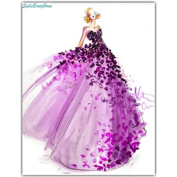 

Sophie beauty home Crystal Mosaic Needlework 5D Diy Painting Diamond Cross Stitch Diamond Square Embroidery Red Wedding Dress