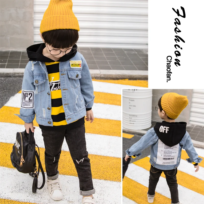 

MANJI Children Jeans Jackets New Fashion Style fit 3 to 7 Years Old Spring Autumn Boys Denim Jackets Kids Clothes MKX017 Baby Bo