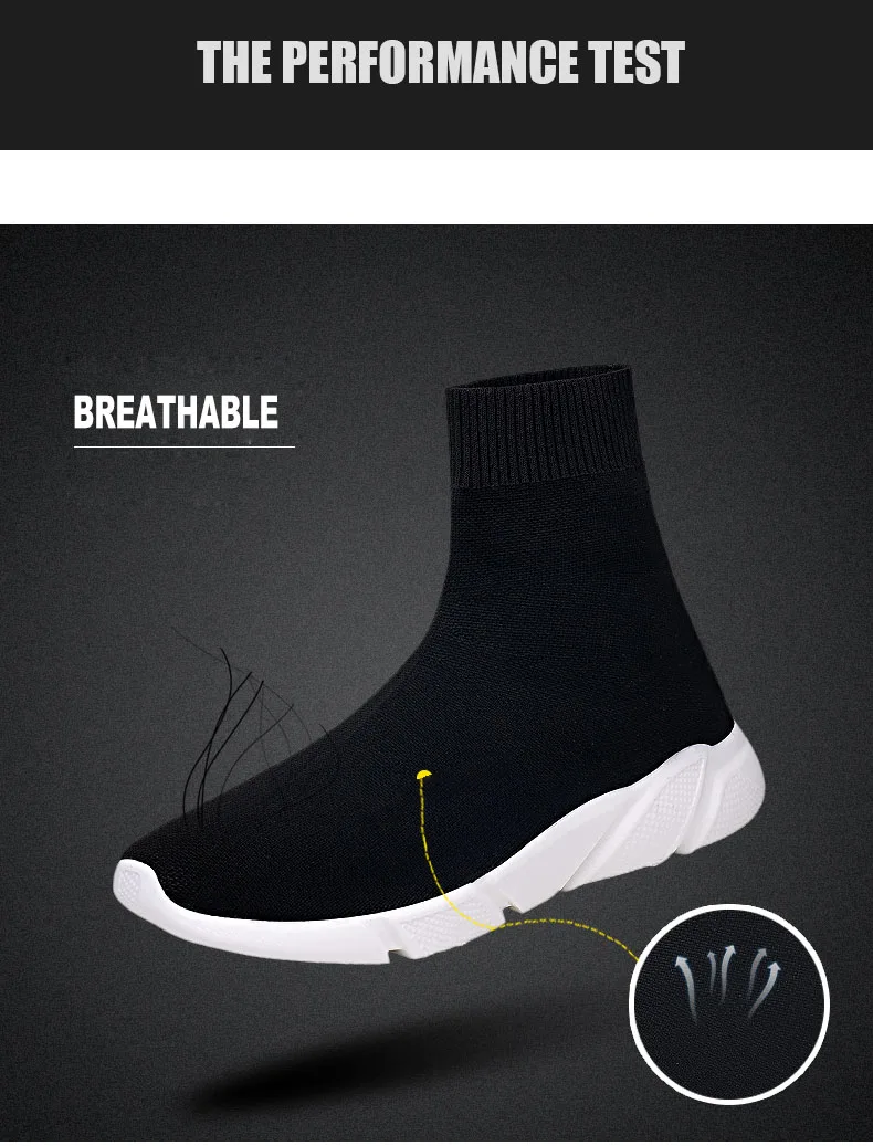Sneakers Women Men Knit Upper Breathable Sport Shoes Sock Boots Woman Chunky Shoes High Top Running Shoes For Men Women (3)