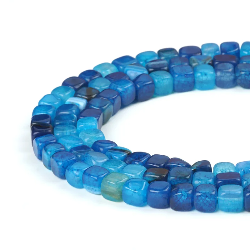 

Natural Stone Bead Stripe Carnelian Spider Web Cracked Agate Square Jelly Onyx 6mm Bead for Muslim Prayer Rosary Bracelet Making