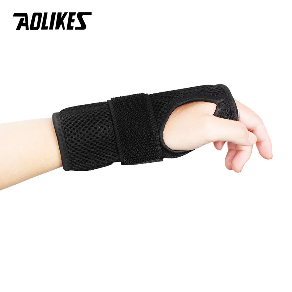 AOLIKES 1PCS Wrist Splints-Wrist Support Brace for Arthritis Tendonitis Night Sleep with Palm Cushion Pad Right Left Hand