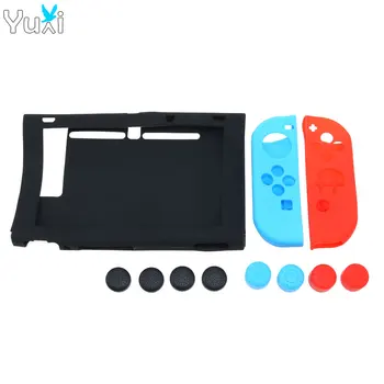 

YuXi 11 in 1 Silicone Case for Nintendo Switch NS Host Screen Protective Skin Cover with Stick Grip Caps for Joy-Con Controller