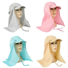 Открытый колпачки закрылков быстросохнущая Зонт дышащий складной съемная уха шеи крышка Бейсбол Кепки аксессуары для спортивной одежды для Для женщин