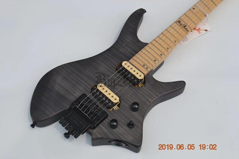 Новая Fretted электрическая гитара без головы матовый корпус из красного дерева и