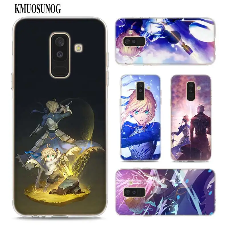 

Transparent Soft Silicone Phone Case anime fate stay night saber for Samsung Galaxy A9 A8 Star A7 A6 A5 A3 Plus 2018 2017 2016