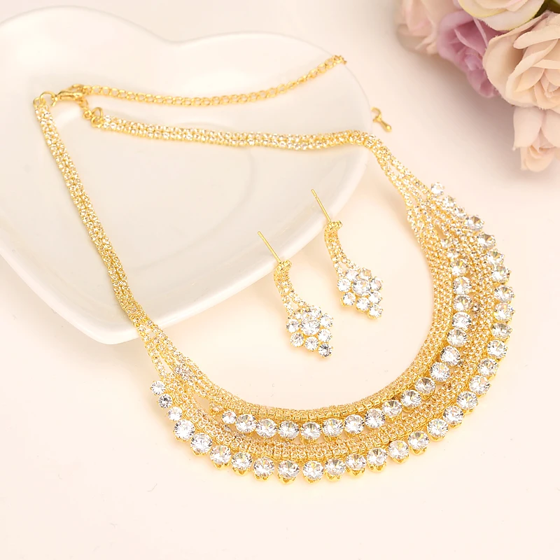 Bangrui Fashion Bridal Jewelry Sets Wedding Necklace Earring for Bride