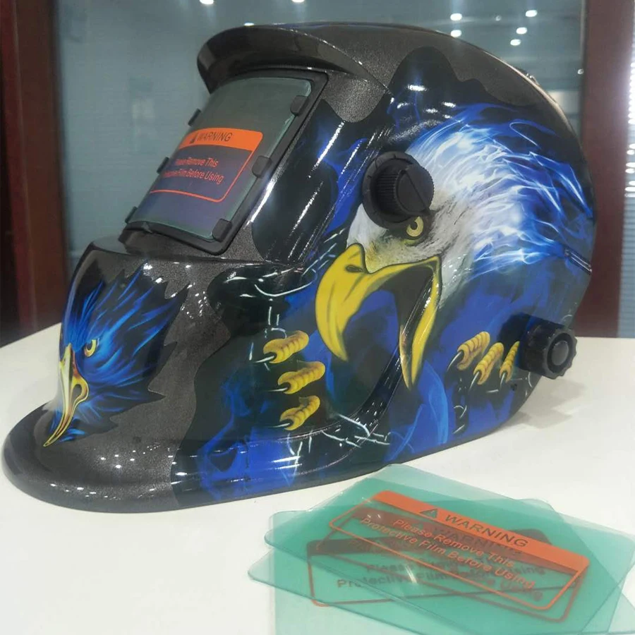 

black eagle Welding Helmet Auto Darkening solar battery welding mask fast ship with protection plates comfortable HD80(2200DE)W