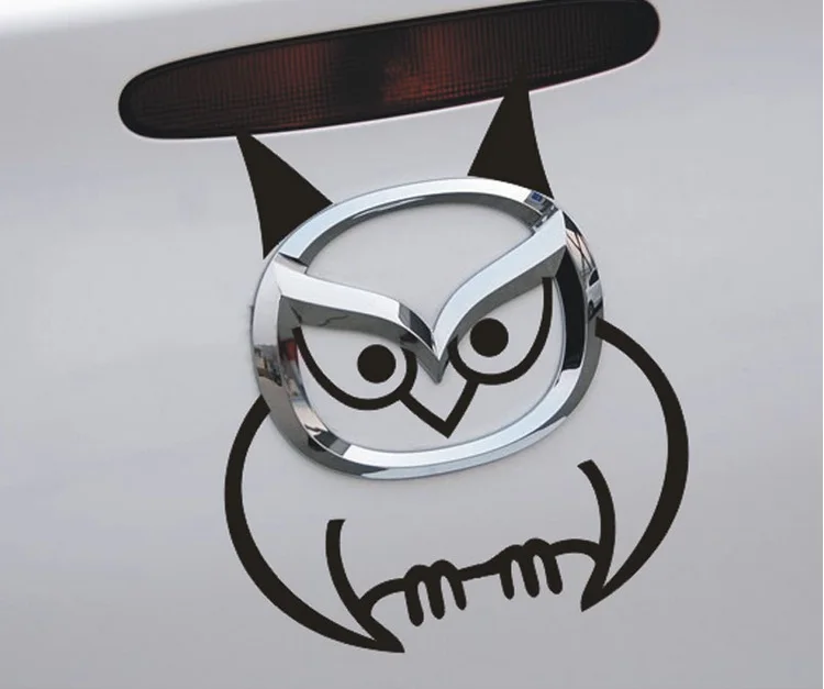 Автомобильный значок в виде совы черный и белый цвета 2 цвета|car badge|emblem stickercar stickers