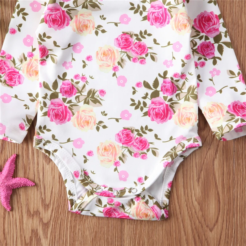 Детский цветочный комбинезон на возраст 0 18 месяцев|newborn long sleeve|baby girl floral romperrompers
