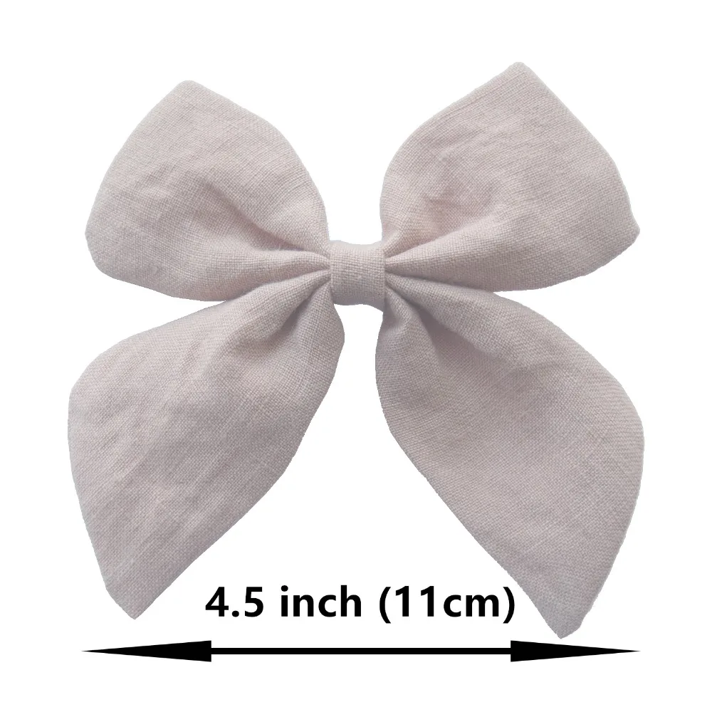 Cotton Linen Fabric Hair Bows Boutique Hair Clips Sailor Bow Barrettes Hairgrips Baby Girls Women Hair Accessories Headwear head accessories female