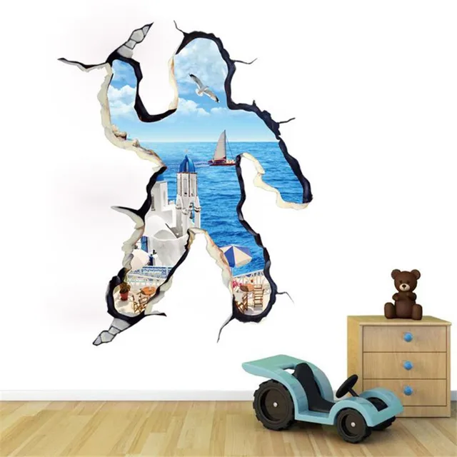 Idfiaf Durch Wand Blauen Himmel Weisse Wolken Wandaufkleber Abnehmbare Landschaft Wandtattoos Decke Kinderzimmer Dekoration Kunst Poster Wall Decals Sticker Removercloud Wall Stickers Aliexpress