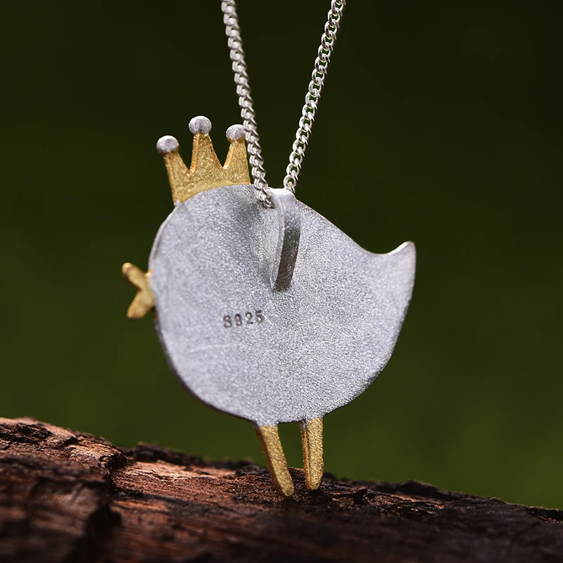 925 Sterling Silver Natural Handmade Fine Jewelry Lovely Princess Bird Pendant without Necklace for Women Lotus Fun Real pendant necklace silver pendant silver necklace charms