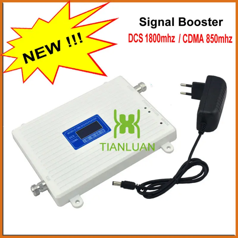 

DCS 1800MHz CDMA 850Mhz Dual Band Signal Booster CDMA DCS 4G Mobile Phone Signal Repeater with Power Supply LCD Display / White