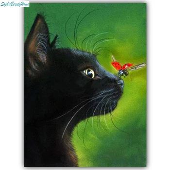 

5D color DIY diamond painting butterfly play cat animal embroidery jewelry full diamond pattern embroidery cross stitch mosaic