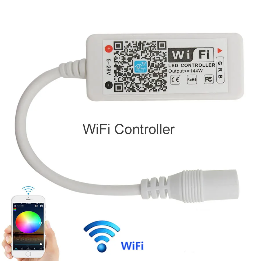 Мини Bluetooth WiFi светодиодный контроллер DC 5 в 12 В для RGB/RGBW СВЕТОДИОДНАЯ лента SMD 3528 5050 2835 управление музыкой и домом WiFi контроллер - Испускаемый цвет: Mini WiFi Controller