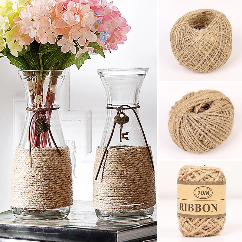 

10m/50m/100m Jute Twine Burlap String Nature Linen Rope Cord Party Wedding Gift Wrapping Cords Thread DIY Scrapbooking Florists