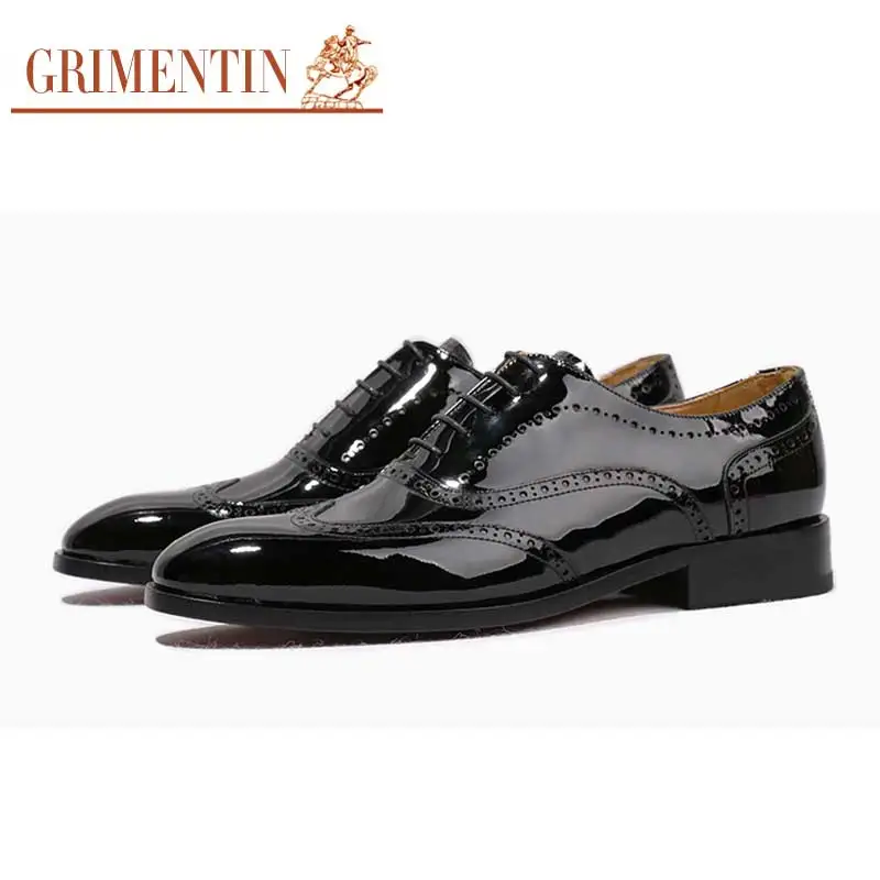GRIMENTIN goodyear/Мужские модельные туфли на заказ роскошные черные мужские свадебные