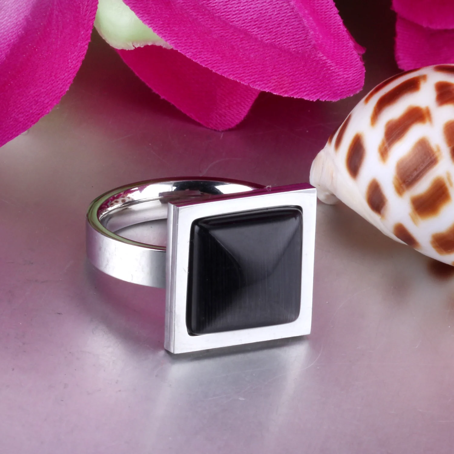 Роскошные женские кольца из нержавеющей стали, винтажные черные опалы, каменное кольцо, Прямая поставка, ювелирные изделия