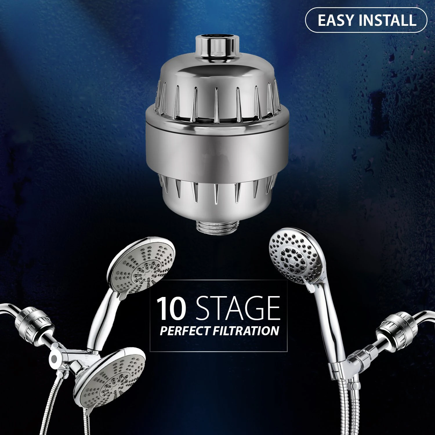 10 Stage Shower Water Filter Removes Chlorine, Impurities & Unpleasant