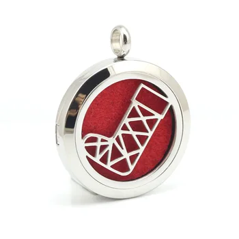 

Stainless Steel Christmas Sock Perfume Pendant Aromatherapy Essential Oils Diffuser Pendant Locket Necklace