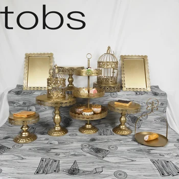 

gold wedding cake stand set 11-126PCS pieces cupcake stand barware decorating cooking cake tools bakeware set party dinnerware