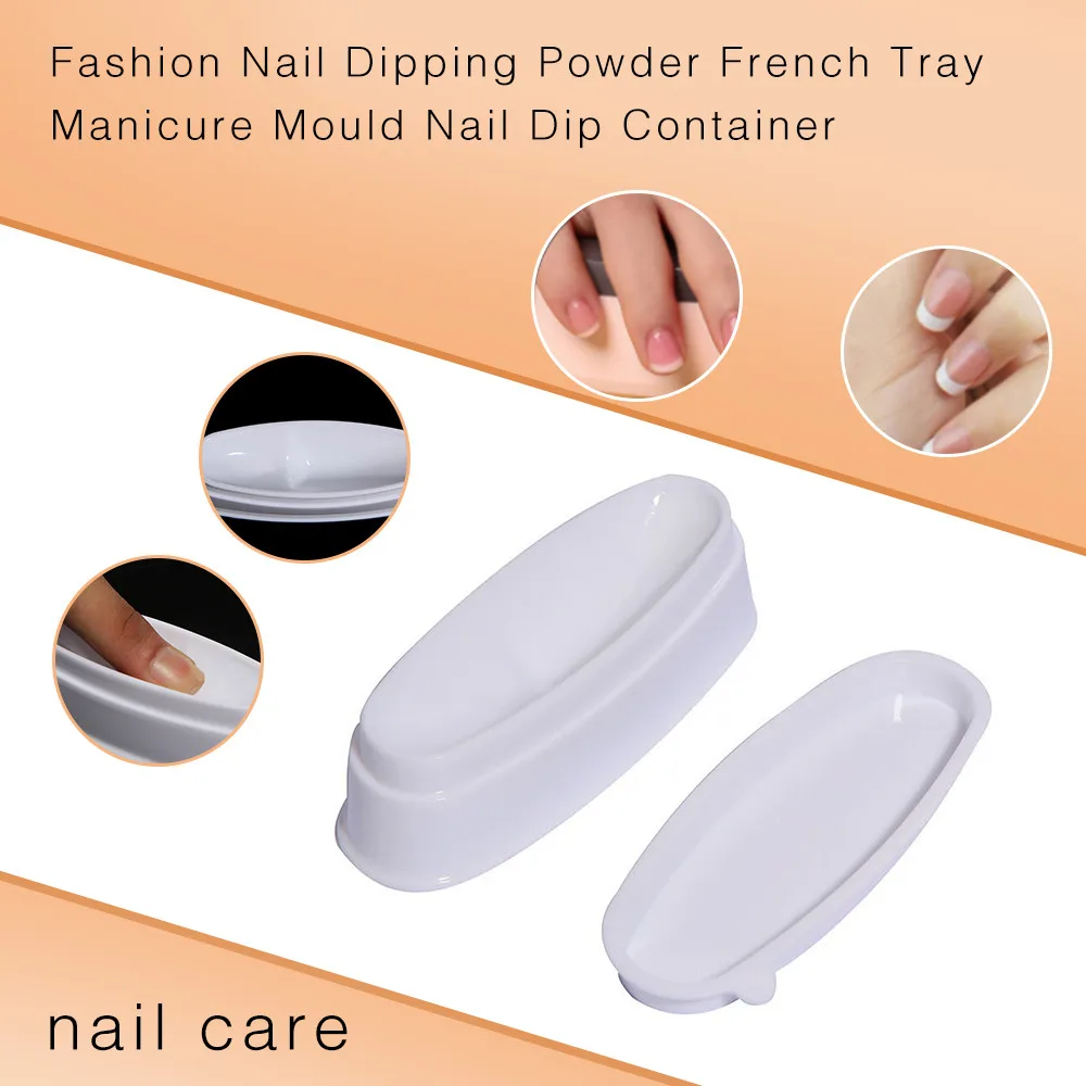 

Nail Art Container Storage Box Case White French Smile Line Sculpture Tips Dipping Acrylic Moulding Guides Tools Manicure 1J19
