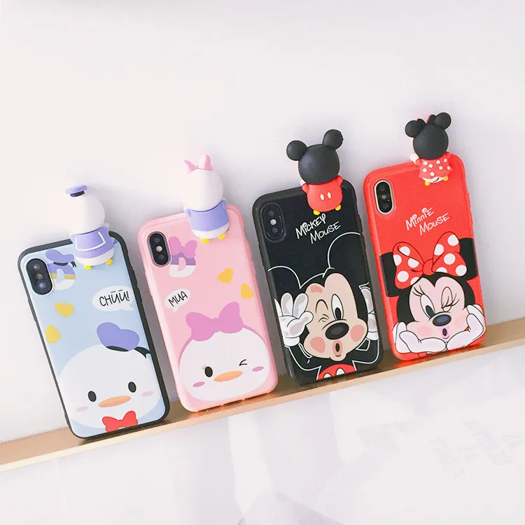 

Oneplus 6T Cartoon Minnie case One plus 6 Cute 3D Mickey Mouse phone case For OnePlus 3 3T 1+5 5T Daisy back cover