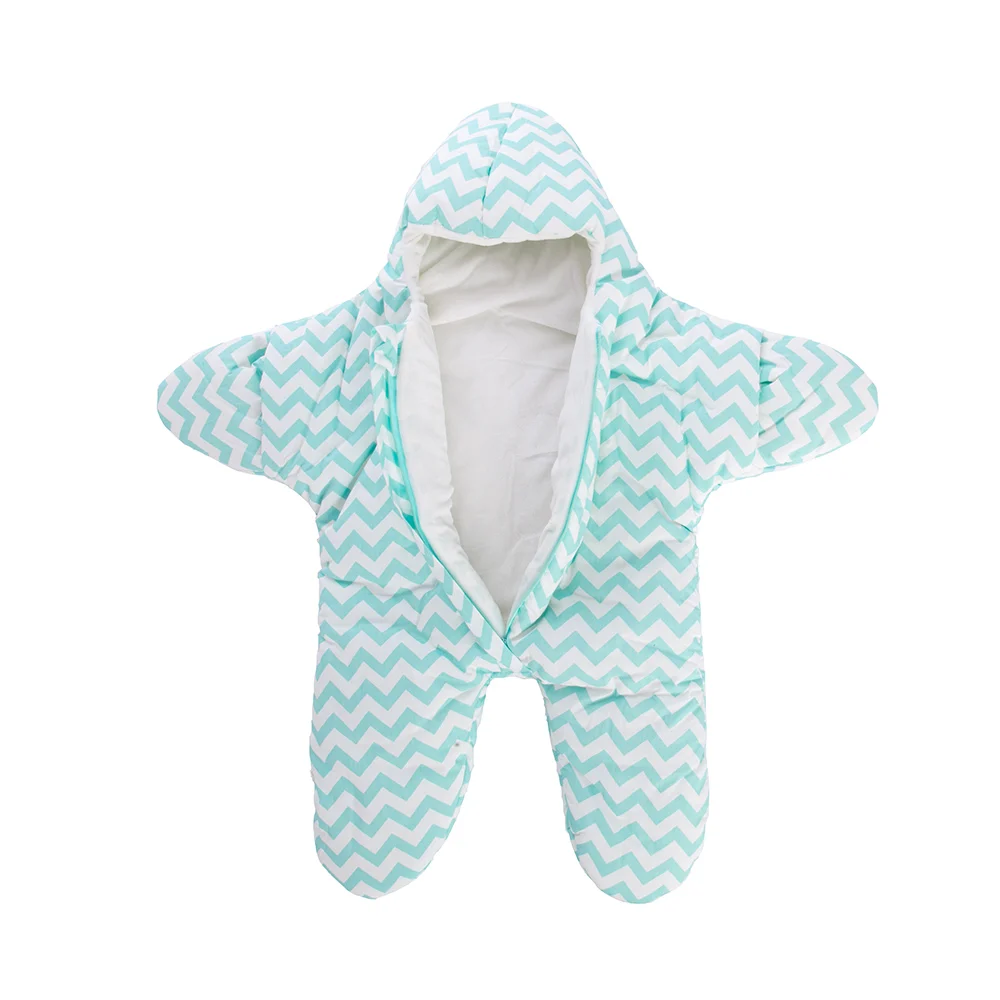 Baby Stroller Sleeping Bag Winter Warm Sleepsacks Robe For Infant Starfish Wheelchair Envelopes For Newborns Footmuff Baby Sleep - Цвет: Mint