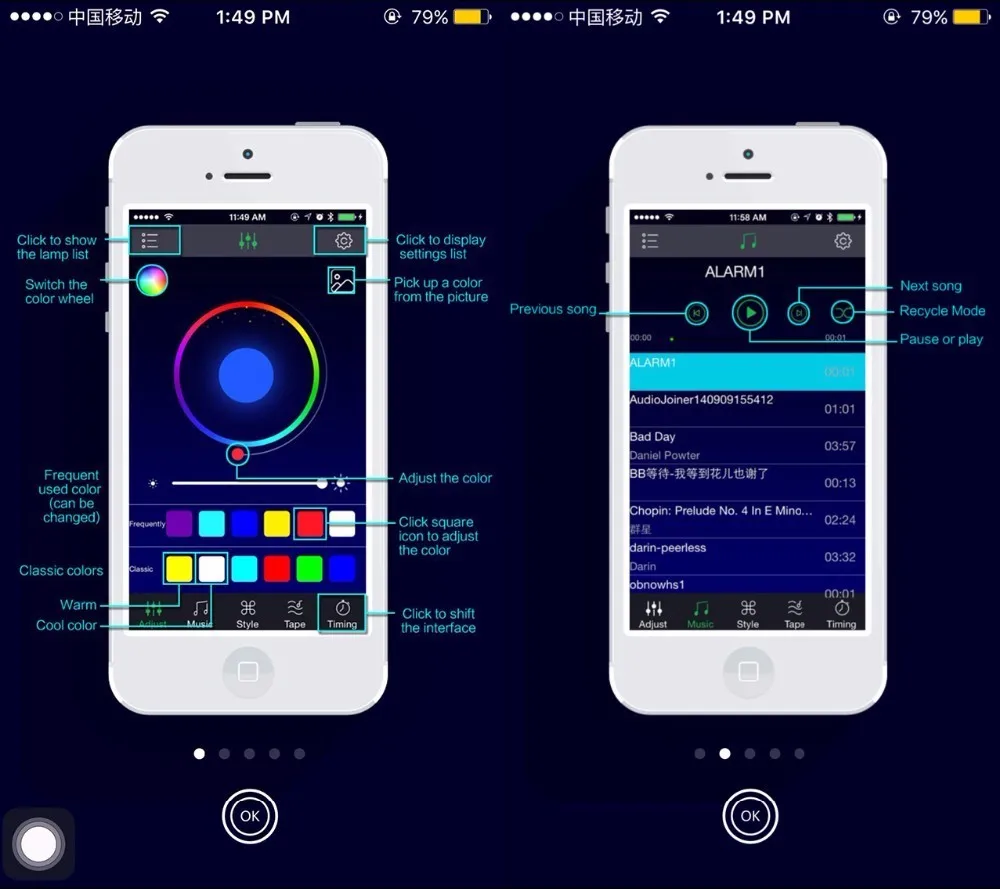 4x Car LED RGB Music Interior Atmosphere Floor Underdash Lighting RGB Music Control Strip Lights Kit Multicolor APP Bluetooth Controller for iPhone Android 9