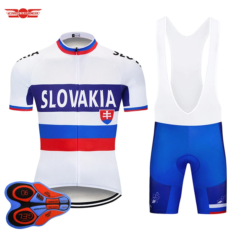 

Crossrider 2019 SLOVAKIA Short Sleeve Cycling Set Mountain Bike Clothing Breathable Bicycle Jerseys Clothes Maillot Culotte Suit