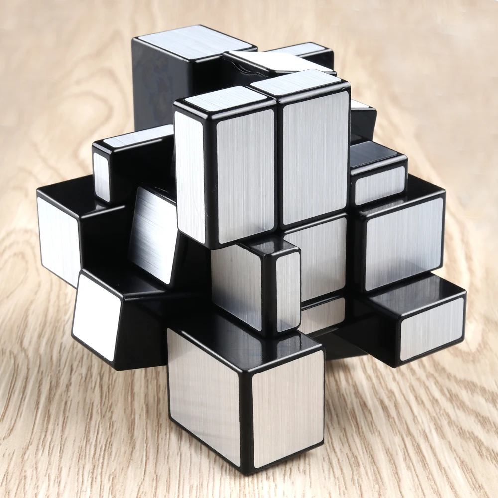 D-FantiX Qiyi зеркальный куб 3x3 магический куб 3x3x3 головоломка с быстрым кубом обучающие игрушки для детей серебристый/золотистый зеркальные