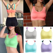 Фитнес-Йога Спортивный пуш-ап бюстгальтер для женщин тренажерный зал бег мягкий майка спортивный жилет нижнее белье дышащий ударопрочный спортивный бюстгальтер